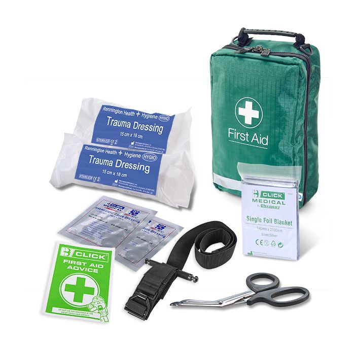 BS8599-1:2019 CRITICAL INJURY PACK LOW RISK IN BAG - Green BS8599-1:2019 CRITICAL INJURY PACK LOW RISK IN BAG - Green