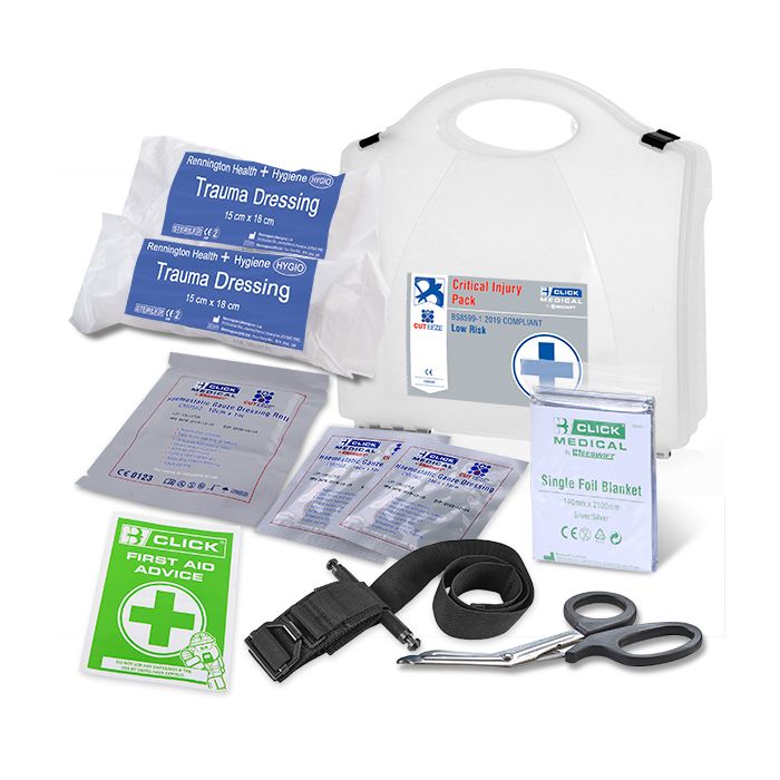 BS8599-1:2019 CRITICAL INJURY PACK MEDIUM RISK IN BOX - White BS8599-1:2019 CRITICAL INJURY PACK MEDIUM RISK IN BOX - White