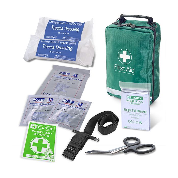 BS8599-1:2019 CRITICAL INJURY PACK MEDIUM RISK IN BAG - Green BS8599-1:2019 CRITICAL INJURY PACK MEDIUM RISK IN BAG - Green