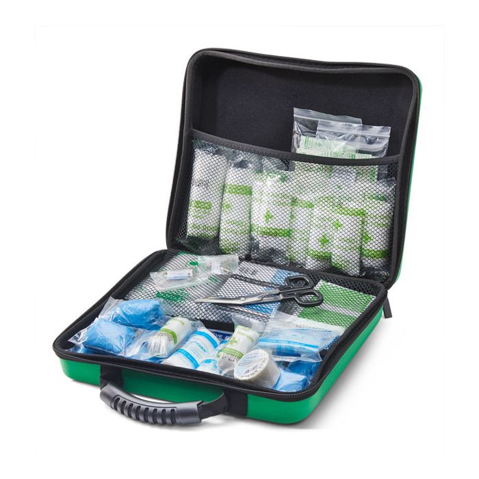 CLICK MEDICAL BS8599-1 MEDIUM FIRST AID KIT IN LGE FEVA BAG - Green CLICK MEDICAL BS8599-1 MEDIUM FIRST AID KIT IN LGE FEVA BAG - Green
