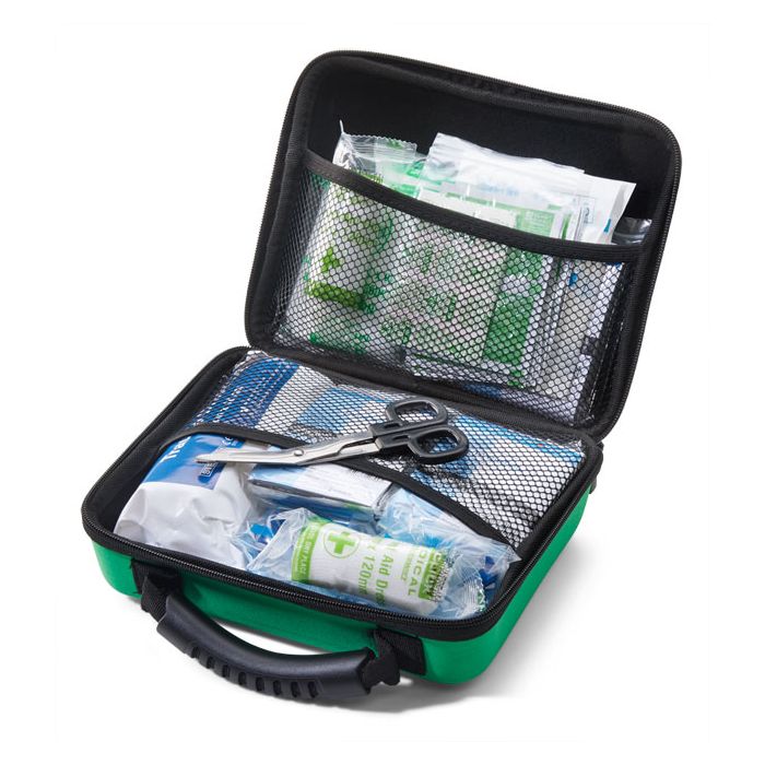 CLICK MEDICAL BS8599-2 LARGE TRAVEL KIT IN MEDIUM FEVA BAG - Green CLICK MEDICAL BS8599-2 LARGE TRAVEL KIT IN MEDIUM FEVA BAG - Green