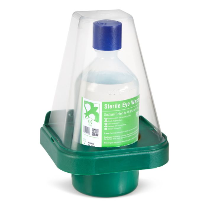 CLICK MEDICAL SINGLE EYEWASH STAND WITH 1 x 500ml - Clear CLICK MEDICAL SINGLE EYEWASH STAND WITH 1 x 500ml - Clear