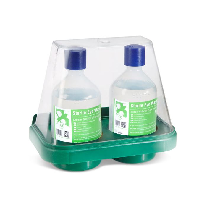 CLICK MEDICAL DOUBLE EYEWASH STAND WITH 2 x 500ml - Clear CLICK MEDICAL DOUBLE EYEWASH STAND WITH 2 x 500ml - Clear