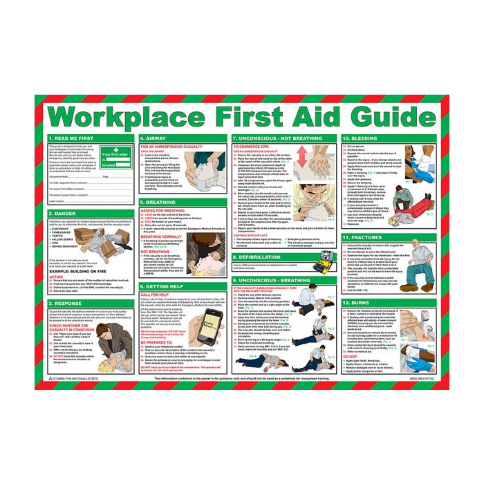 CLICK MEDICAL WORKPLACE FIRST AID POSTER A600 - White CLICK MEDICAL WORKPLACE FIRST AID POSTER A600 - White