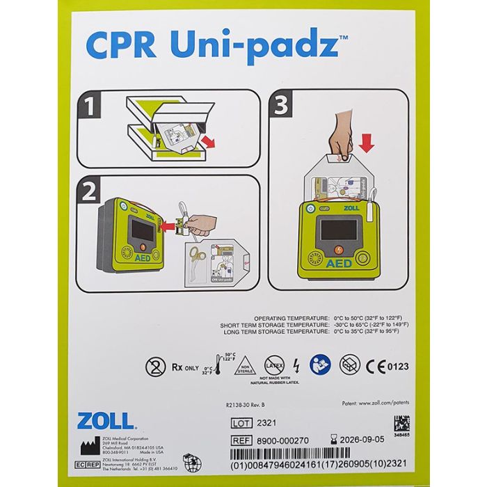 ZOLL AED 3 CPR UNI-PADZ - White ZOLL AED 3 CPR UNI-PADZ - White