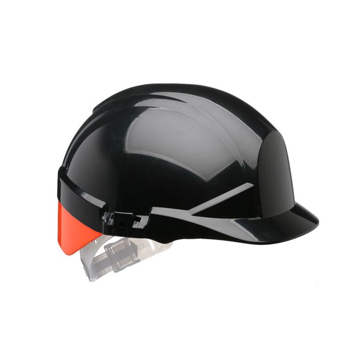 REFLEX BLACK SLIP RATCHET HELMET C/W ORANGE FLASH - Black REFLEX BLACK SLIP RATCHET HELMET C/W ORANGE FLASH - Black