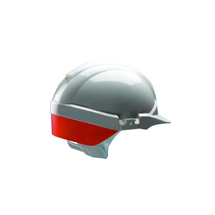 REFLEX SAFETY HELMET WHITE C/W ORANGE REAR FLASH - White REFLEX SAFETY HELMET WHITE C/W ORANGE REAR FLASH - White
