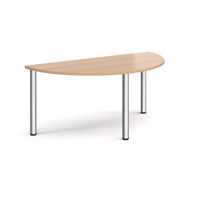 Semi circular radial leg meeting table-Beech