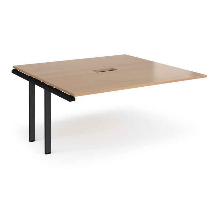 Adapt square power ready add-on boardroom table-Beech Adapt square power ready add-on boardroom table-Beech