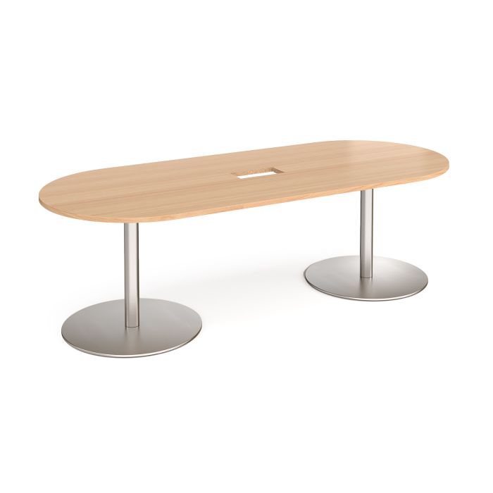 Eternal radial end power ready boardroom table-Beech