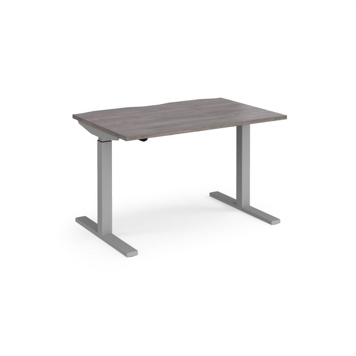 Elev8 Mono straight sit-stand desk 800mm deep-Grey Oak Elev8 Mono straight sit-stand desk 800mm deep-Grey Oak