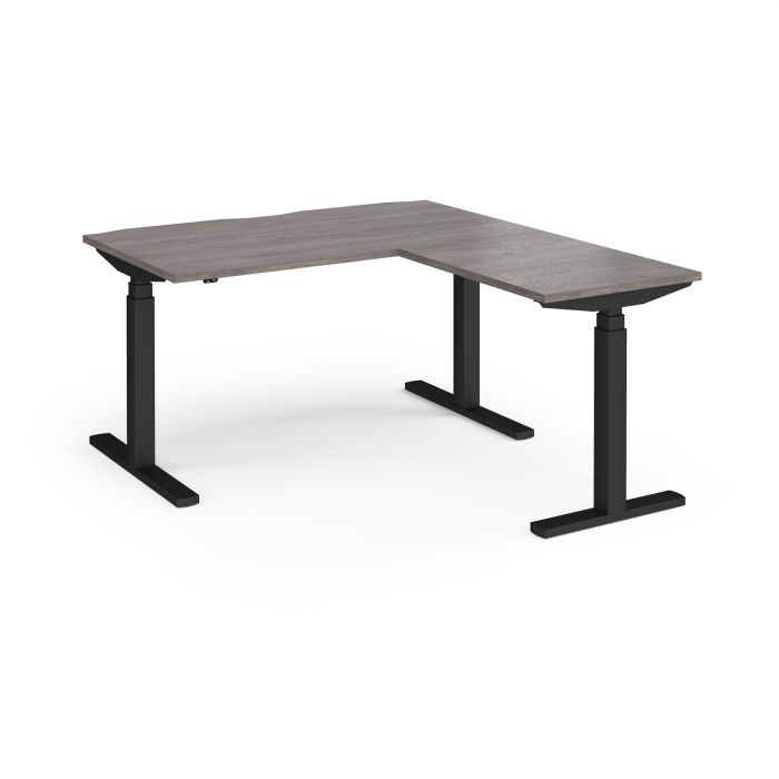 Elev8 Touch desk with return-Grey Oak Elev8 Touch desk with return-Grey Oak