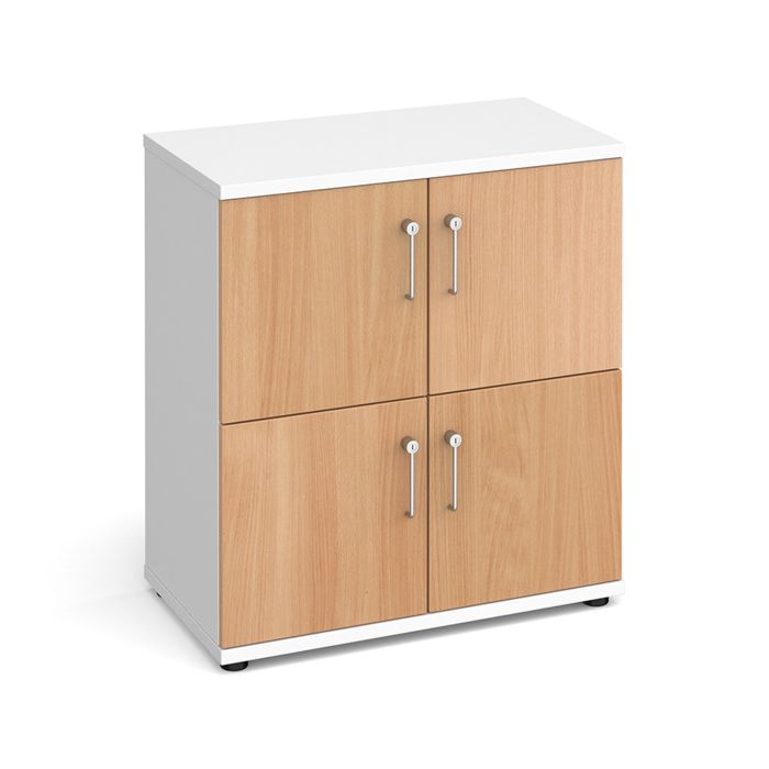 Wooden storage lockers-White/Beech Wooden storage lockers-White/Beech