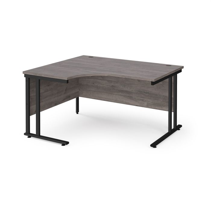 Maestro 25 cantilever left hand ergonomic desk-Grey Oak Maestro 25 cantilever left hand ergonomic desk-Grey Oak