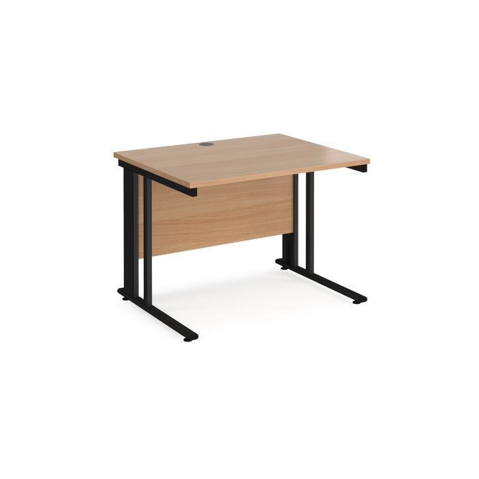 Maestro 25 cable managed 800mm deep desk-Beech Maestro 25 cable managed 800mm deep desk-Beech