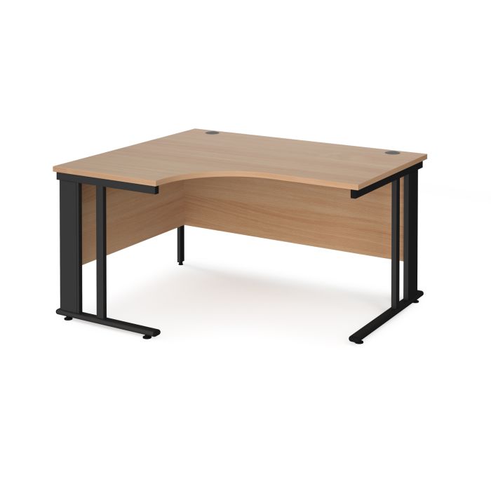 Maestro 25 cable managed left hand ergonomic desk-Beech Maestro 25 cable managed left hand ergonomic desk-Beech