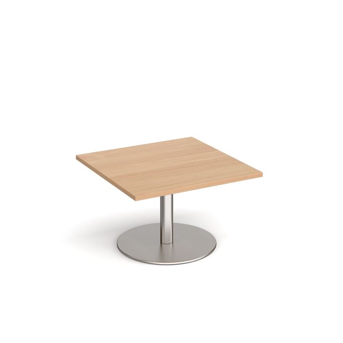 Monza square coffee table with flat round base-Beech Monza square coffee table with flat round base-Beech