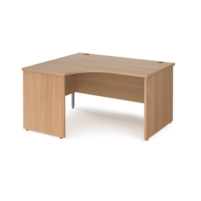 Maestro 25 panel end left hand ergonomic desk-Beech Maestro 25 panel end left hand ergonomic desk-Beech