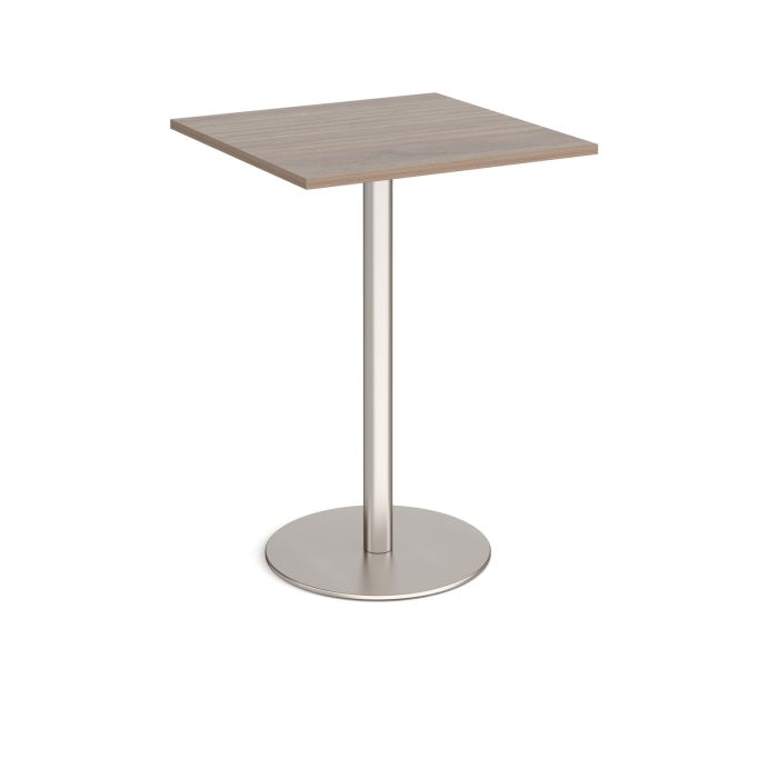 Monza square poseur table with flat round base-Barcelona Walnut Monza square poseur table with flat round base-Barcelona Walnut