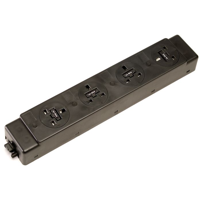 Under desk power bar 4UK - Black Under desk power bar 4UK - Black