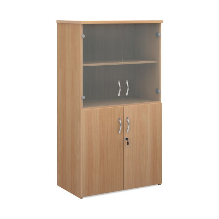 Universal combination unit with glass upper doors-Beech Universal combination unit with glass upper doors-Beech