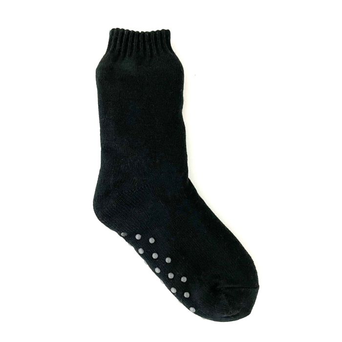Adult sherpa socks with turndown - Black/Black - Socks UK 7/11 Adult sherpa socks with turndown - Black/Black - Socks UK 7/11