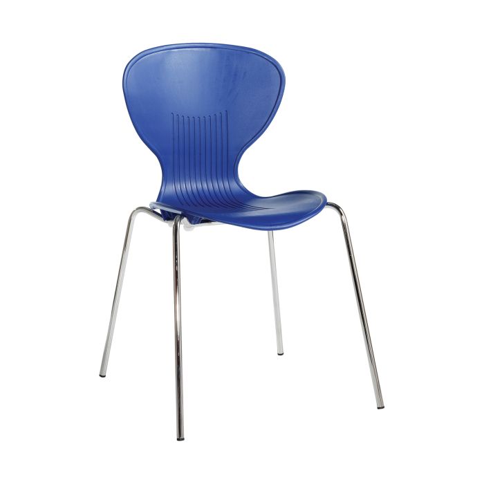 Sienna one piece shell chair (pack of 4)-Blue Sienna one piece shell chair (pack of 4)-Blue