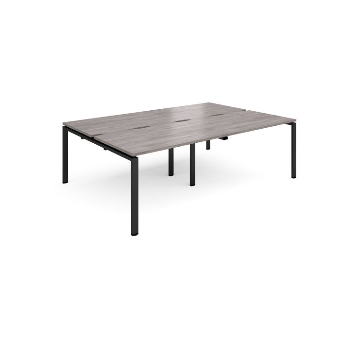Adapt sliding top double B2B desks 1600mm deep-Grey Oak Adapt sliding top double B2B desks 1600mm deep-Grey Oak