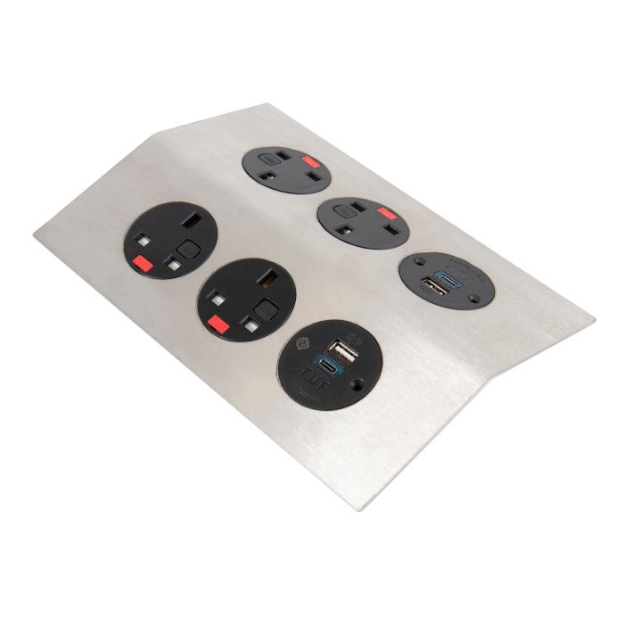 Tholus in-table power module 1 - Brushed Steel/Black Tholus in-table power module 1 - Brushed Steel/Black