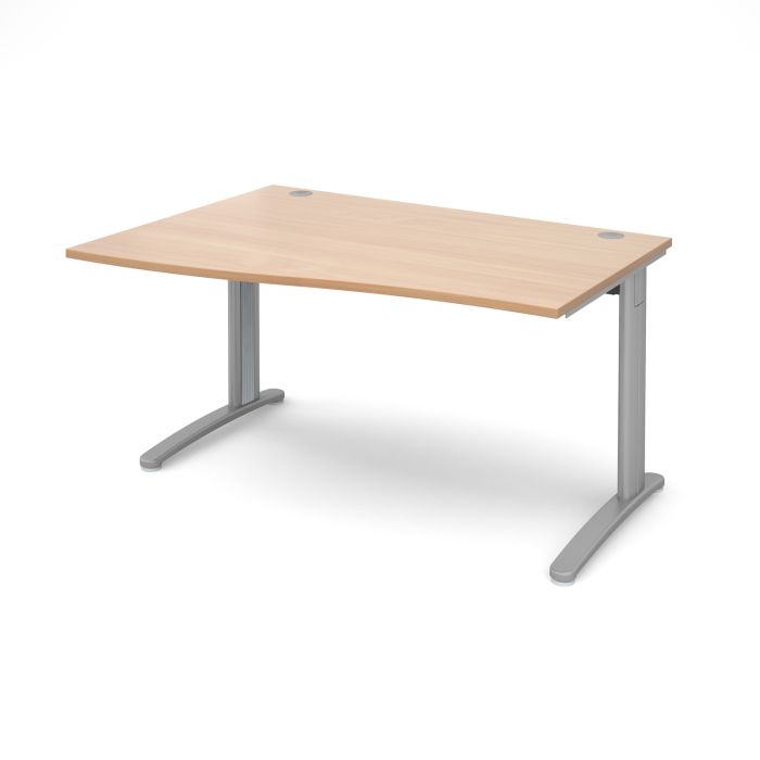 TR10 left hand wave desk-Beech TR10 left hand wave desk-Beech