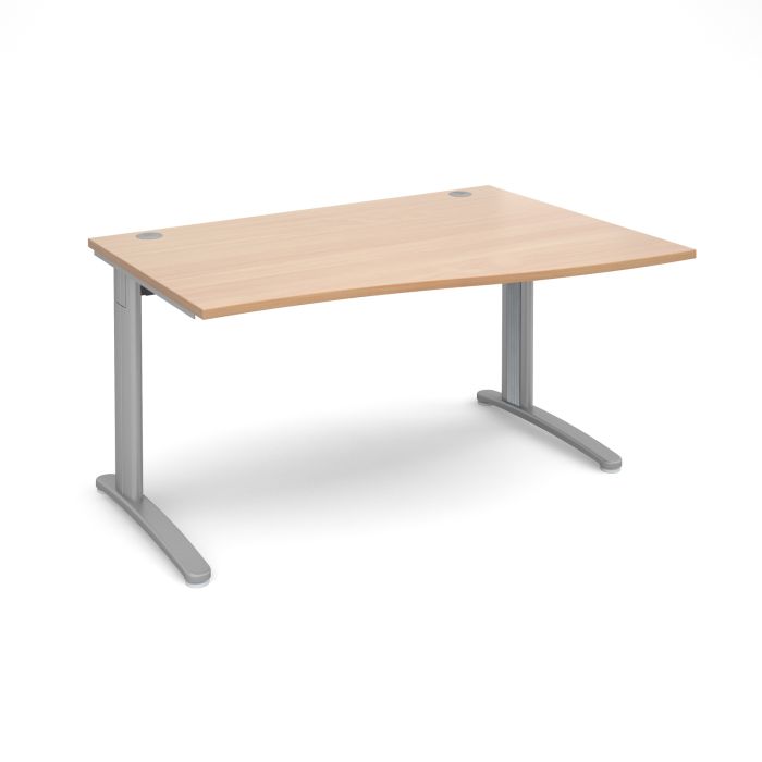 TR10 right hand wave desk-Beech TR10 right hand wave desk-Beech