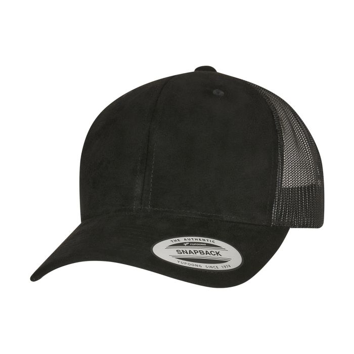 Imitation suede leather trucker cap (6606SU) - Black - One size Imitation suede leather trucker cap (6606SU) - Black - One size