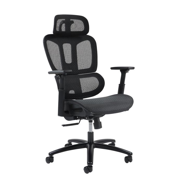 Zala mesh back operator chair with headrest - Black Zala mesh back operator chair with headrest - Black