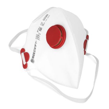 FOLD FLAT P2 MASK WITH VALVE - White