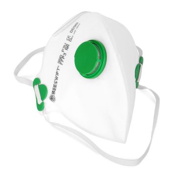 FOLD FLAT P3 MASK WITH VALVE - White