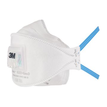 3M 9322+GEN3 AURA FFP2V MASK - White