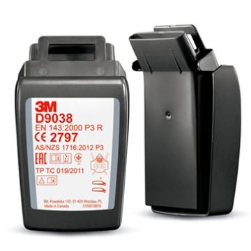 3M D9038 SECURE CLICK HARD CASE P3 R HF FILTER - Black