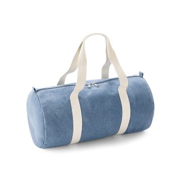 Denim barrel bag