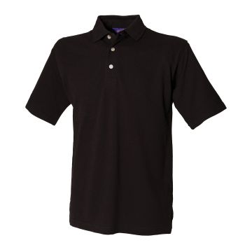 Classic cotton piqué polo with stand-up collar