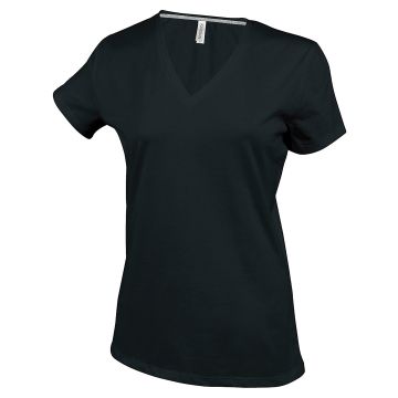 Ladies' short-sleeved V-neck T-shirt
