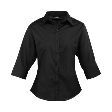 Women's ¾ sleeve poplin blouse