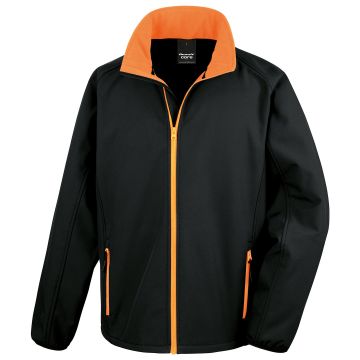 Core printable softshell jacket - Black/Orange - S