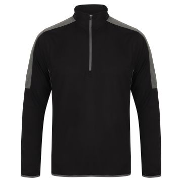 ¼ zip mid-layer with contrast panelling