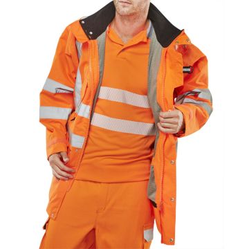 Beeswift Elsener Hi-Vis 7-in-1 Jacket and Bodywarmer Waterproof