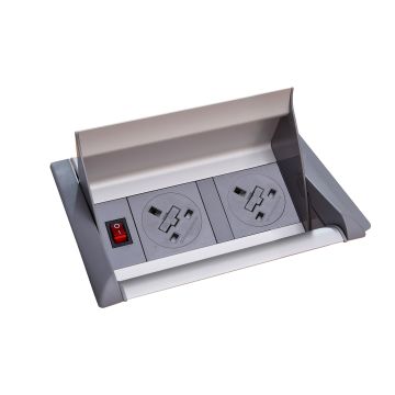 Aero fliptop in-table power module 1 - Grey/Silver