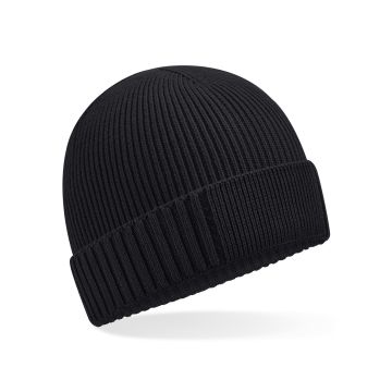 Organic cotton engineered patch beanie