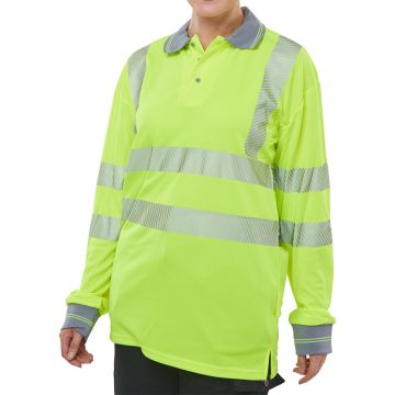 Beeswift Executive Hi-Vis Long Sleeve Polo Shirt
