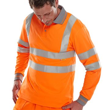 Beeswift Long Sleeve Hi-Vis Polo Shirt