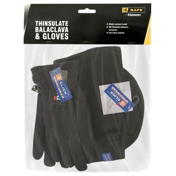 THINSULATE BALACLAVA & GLOVES - Black