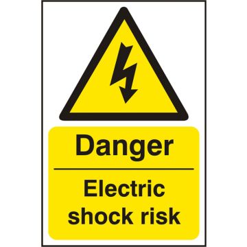 DANGER ELECTRIC SHOCK SAV 200MM X 300MM - White